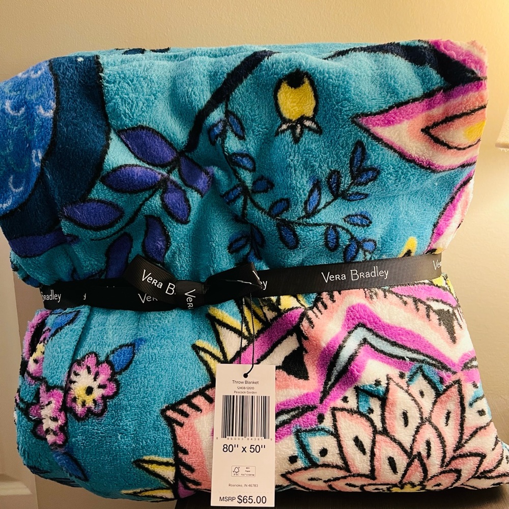 Vera Bradley Peacock Garden Throw Blanket